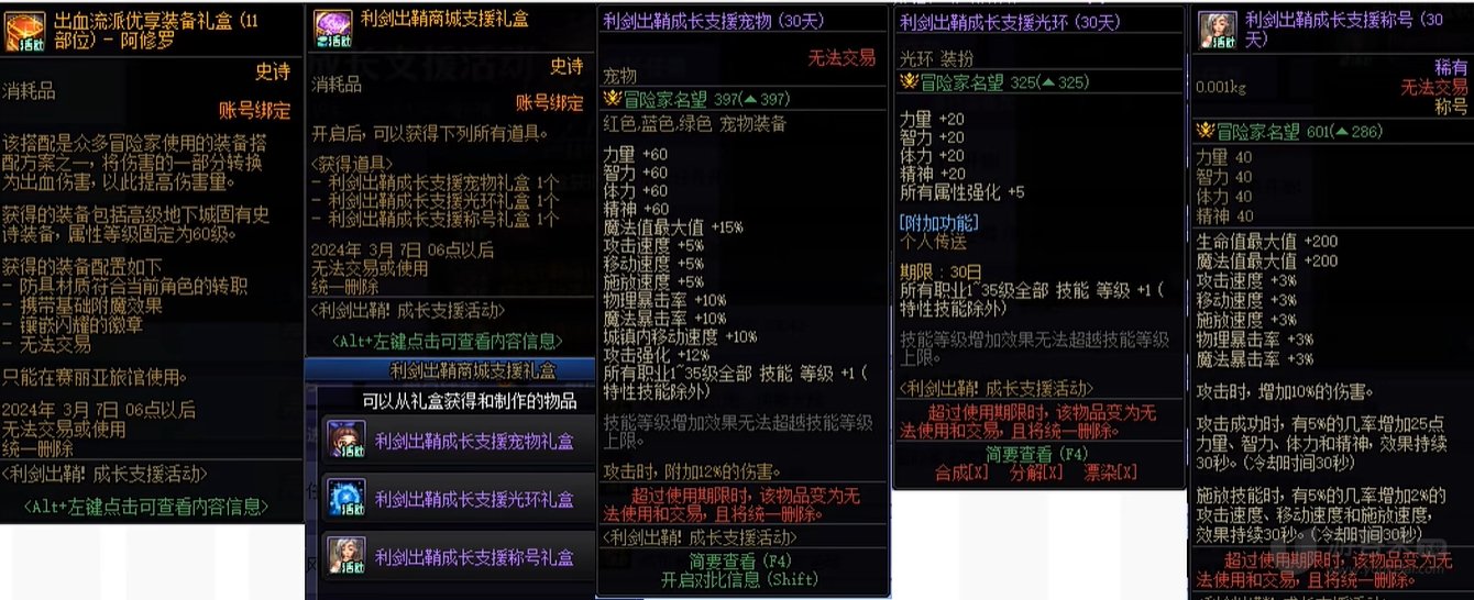 DNF利剑出鞘活动奖励有什么 DNF升级活动有什么奖励